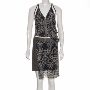 Helmet Lang Printed Knee-Length Dress with Tag